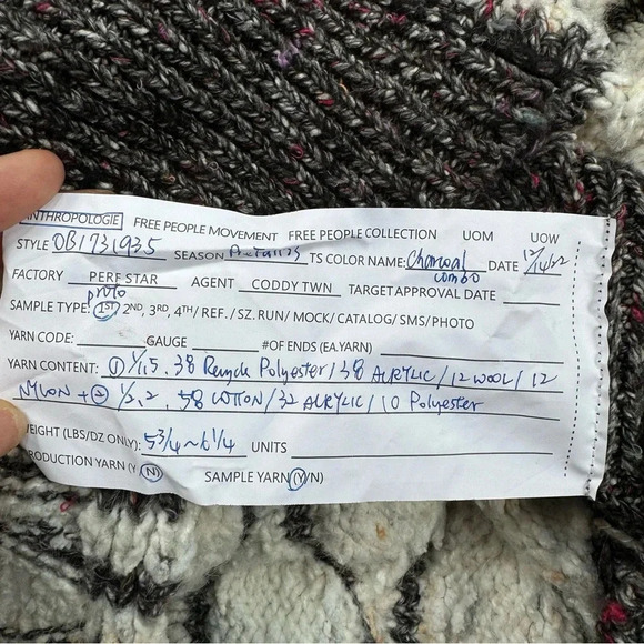 New Free People Knit Sweater Vest White Gray Sample Piece - Picture 9 of 11